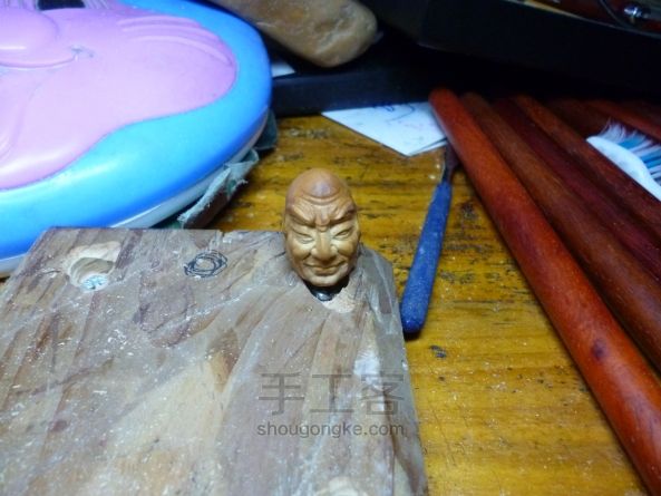 传统手工雕刻橄榄核【罗汉头】教程（李润岩原创） 第15步
