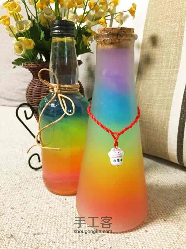 玻璃瓶的前世今生—彩虹瓶 第8步
