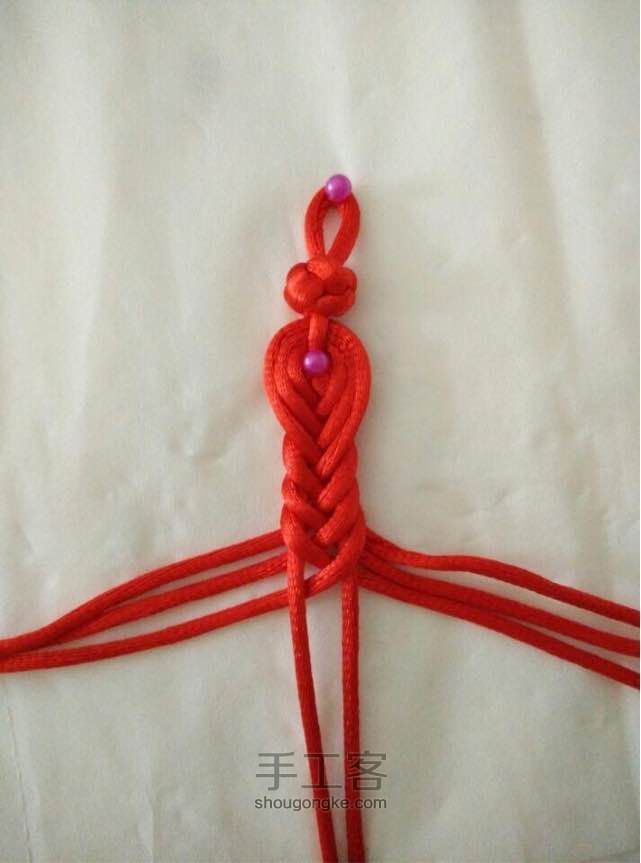 自制红绳手链（美美哒🌹） 第5步