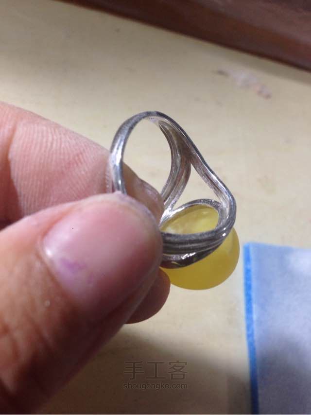 【回眸】手把手教你打磨镶嵌琥珀戒指（材料可购） 第12步