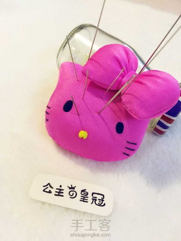 【公主手作】hello kitty针插【原创】教程已发布~~HELLO KT,又叫：ハローキティ,凯蒂猫，充满可爱气息的Kitty针插 第8张