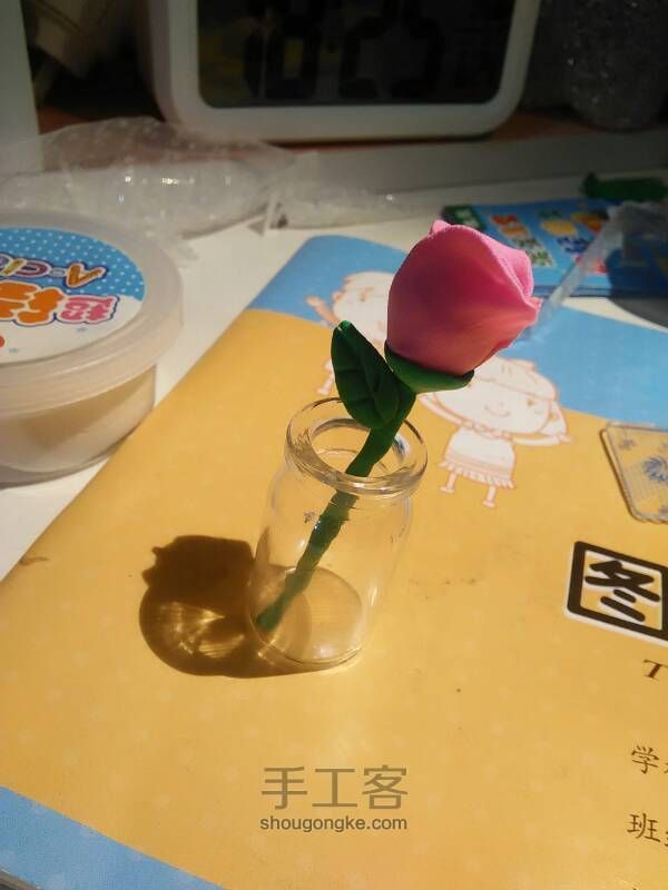超轻粘土——花瓶玫瑰🌹 第15步