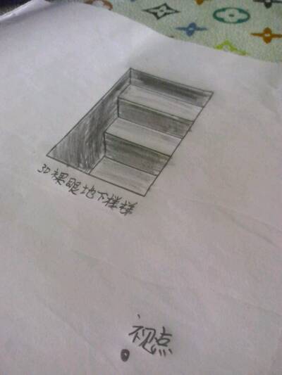 3D裸眼地下楼梯画 法 第15步