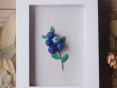 立体蓝莓刺绣