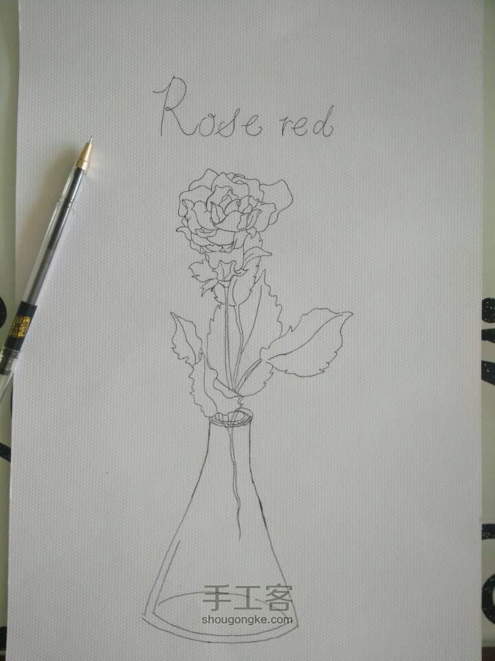 [固体水彩]Red  Rose🌹 第5步