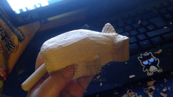 门外娘的新手木雕鲸鱼 第9步
