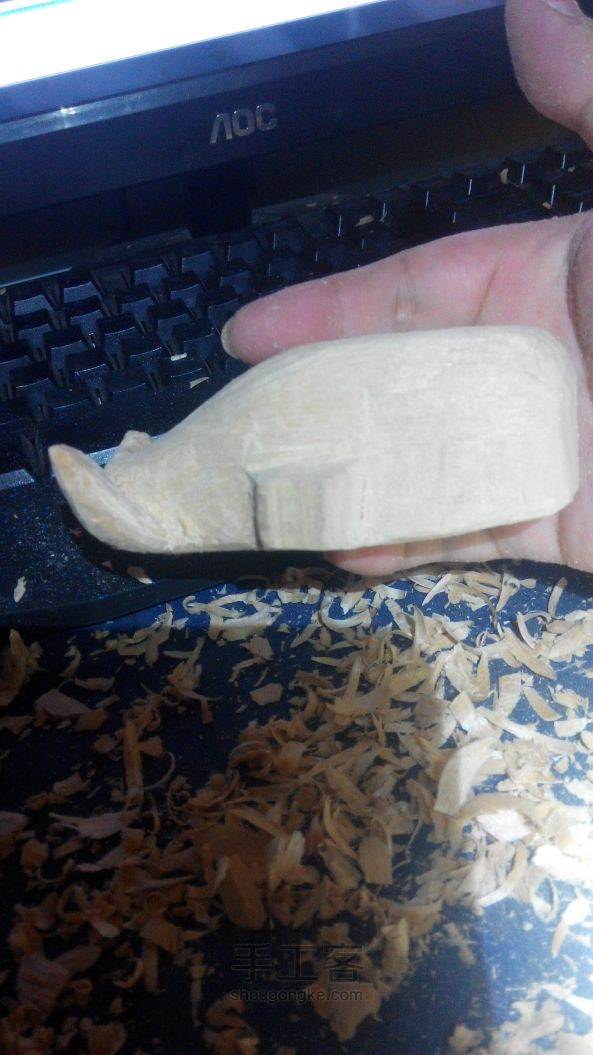 门外娘的新手木雕鲸鱼 第11步