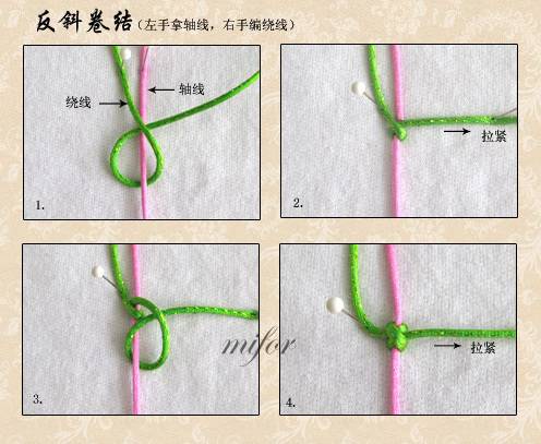 编绳 简单美丽的斜卷结宽手镯 第3步