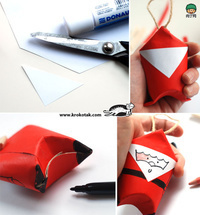 纸筒圣诞老人造型礼物包(转发) 第5步