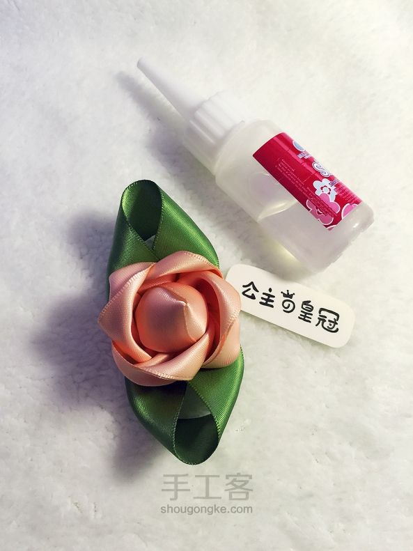 【材料/成品可购】经典绸缎玫瑰花苞发绳教程 第21步