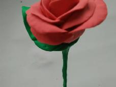 超简单的粘土玫瑰，一学就会