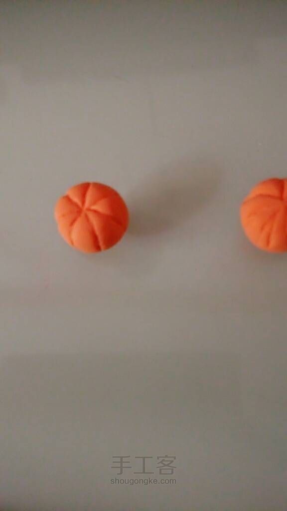 (๑•ั็ω•็ั๑)黏土食玩系列【橘子】萌萌哒超简单 第3步