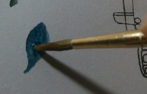 水彩画，蓝莓 第10步