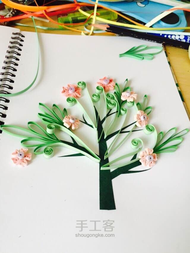 衍纸-一棵会开花的树 第6步