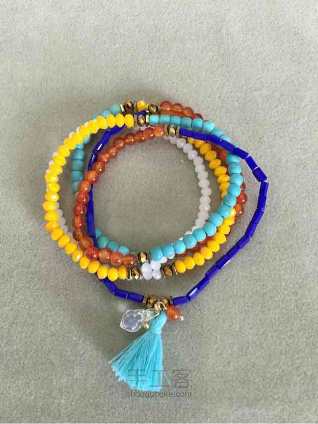 波西米亚风情手链项链两用款DIY教程 第8步