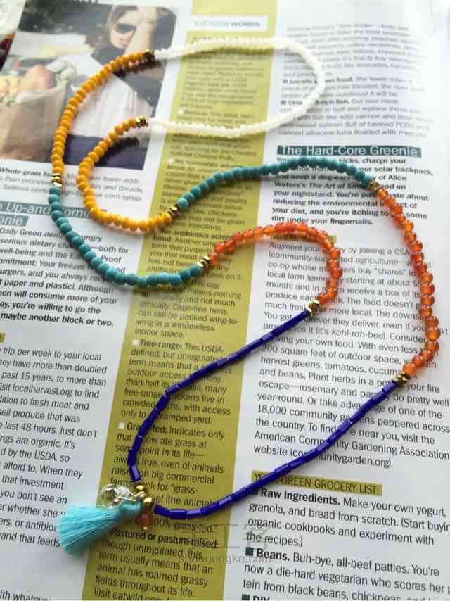 波西米亚风情手链项链两用款DIY教程 第9步