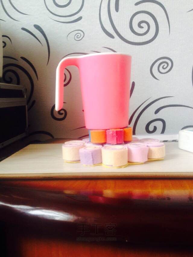 DIY不织布手工茶杯垫 物品垫 第2步