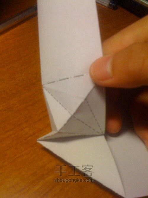 【转载】千纸鹤折纸教程 第8步