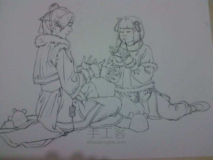 睡毛睡，起来画。 第3步