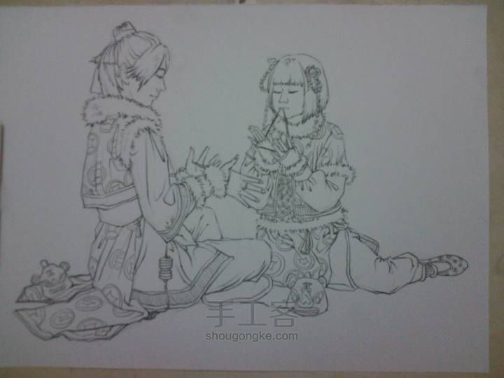 睡毛睡，起来画。 第4步