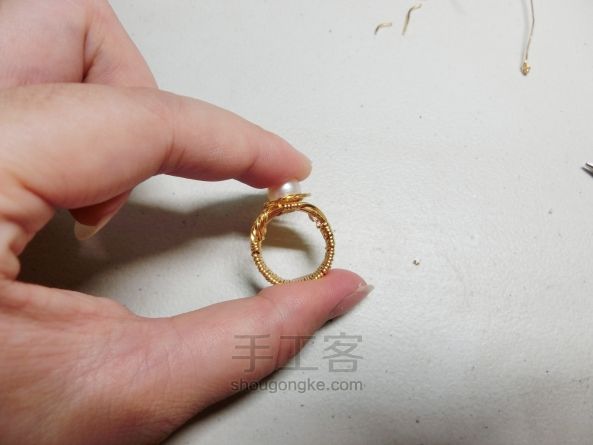 一个有瑕疵的戒指（珍珠缠绕戒指） 第17步