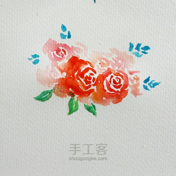 水彩玫瑰插画——那些独立的小清新 第5步
