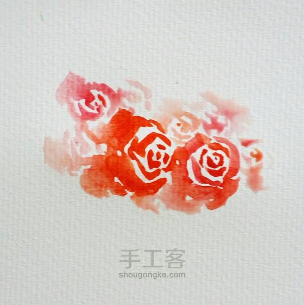 水彩玫瑰插画——那些独立的小清新 第4步