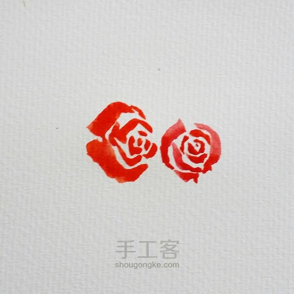 水彩玫瑰插画——那些独立的小清新 第2步