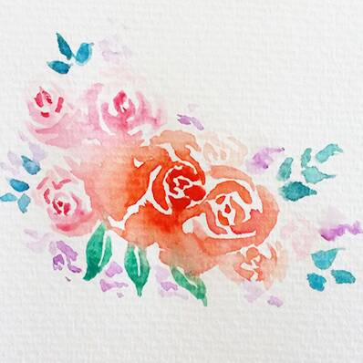 水彩玫瑰插画——那些独立的小清新 第12步