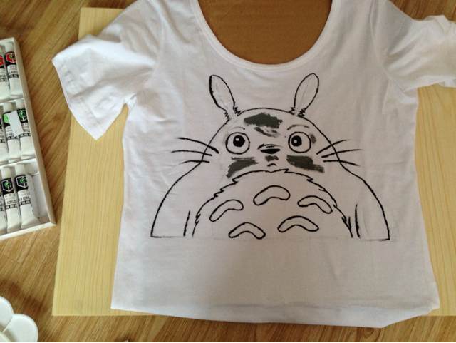 【禾叶手绘】卡哇伊的龙猫手绘T-shirt 第5步