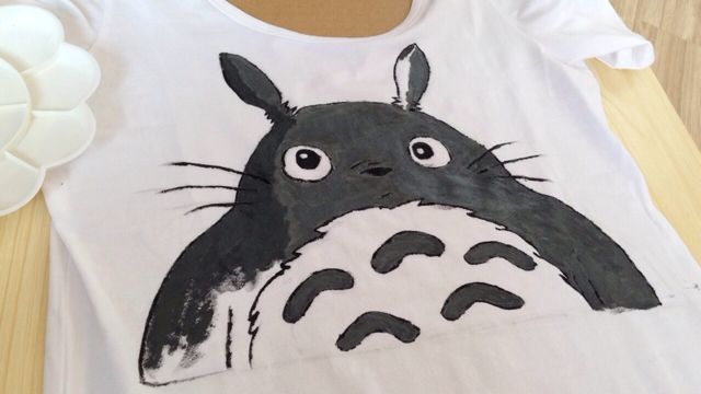 【禾叶手绘】卡哇伊的龙猫手绘T-shirt 第7步