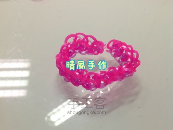 2针龙鳞手环 橡皮筋编织教程 第14步