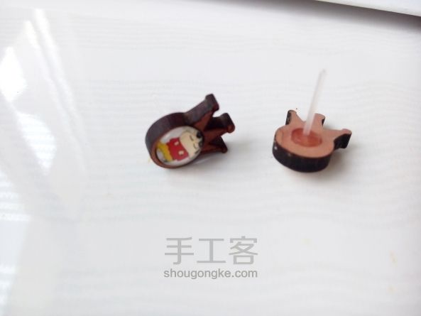 森系小清新木质耳钉【三里红妆】 第8步