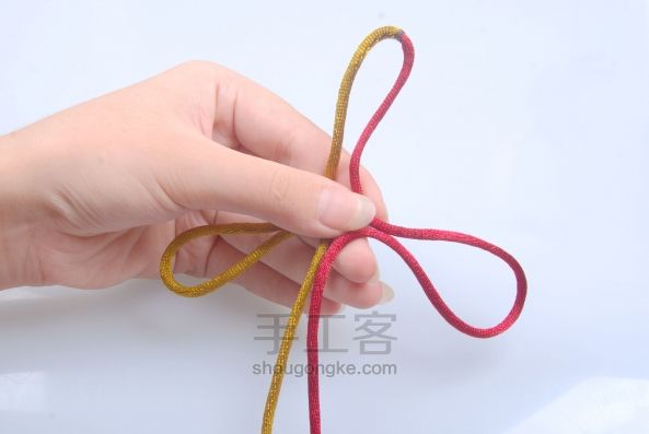 佛珠手串收尾必学编绳技法：吉祥结（高清大图） 第3步