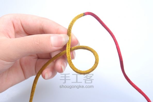 中国结编绳入门必学：双钱结 第2步