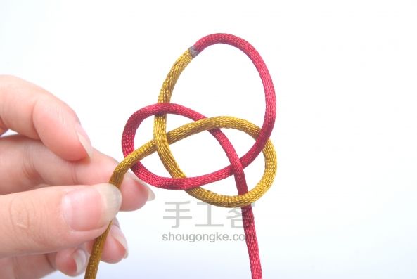 中国结编绳入门必学：双钱结 第8步