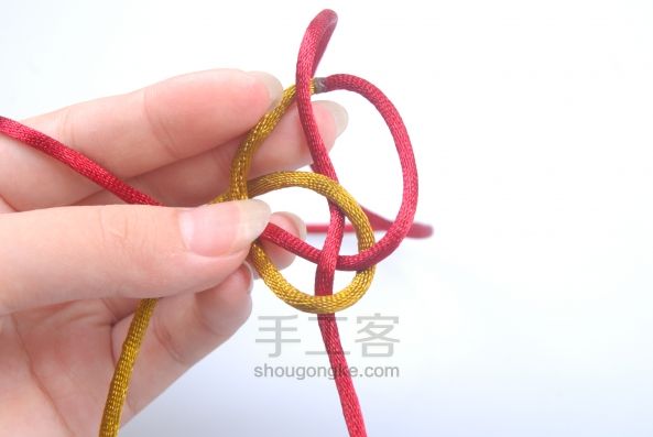 中国结编绳入门必学：双钱结 第7步