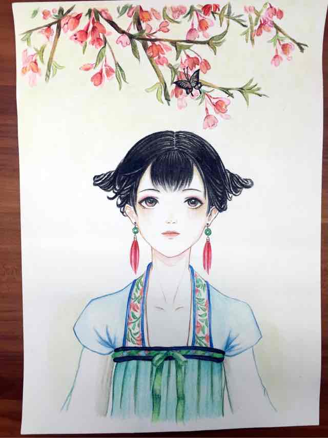 手绘彩铅 水彩画  第3步