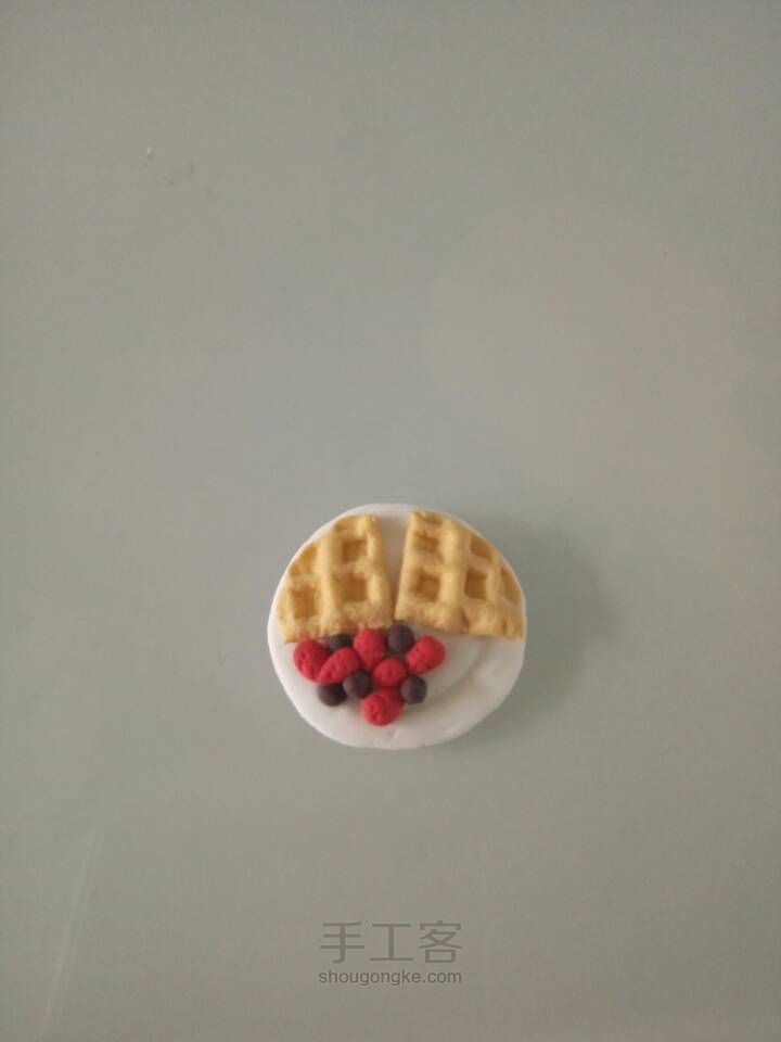 【超轻粘土】🍓水果奶油华夫饼🍓 第10步