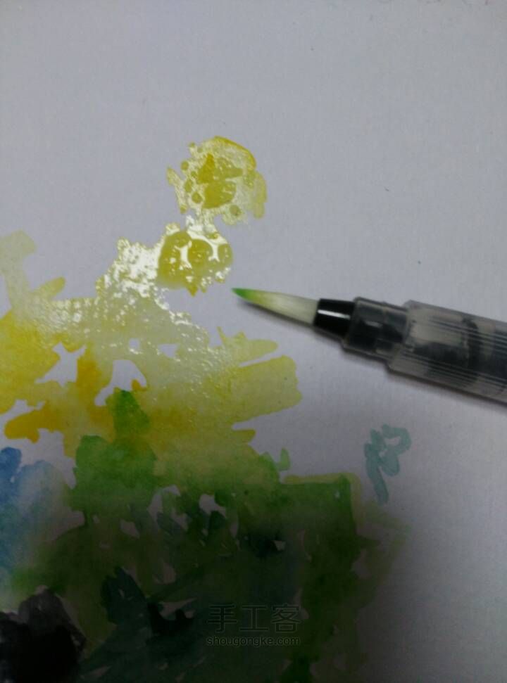 零基础超美水彩彩虹树 第10步