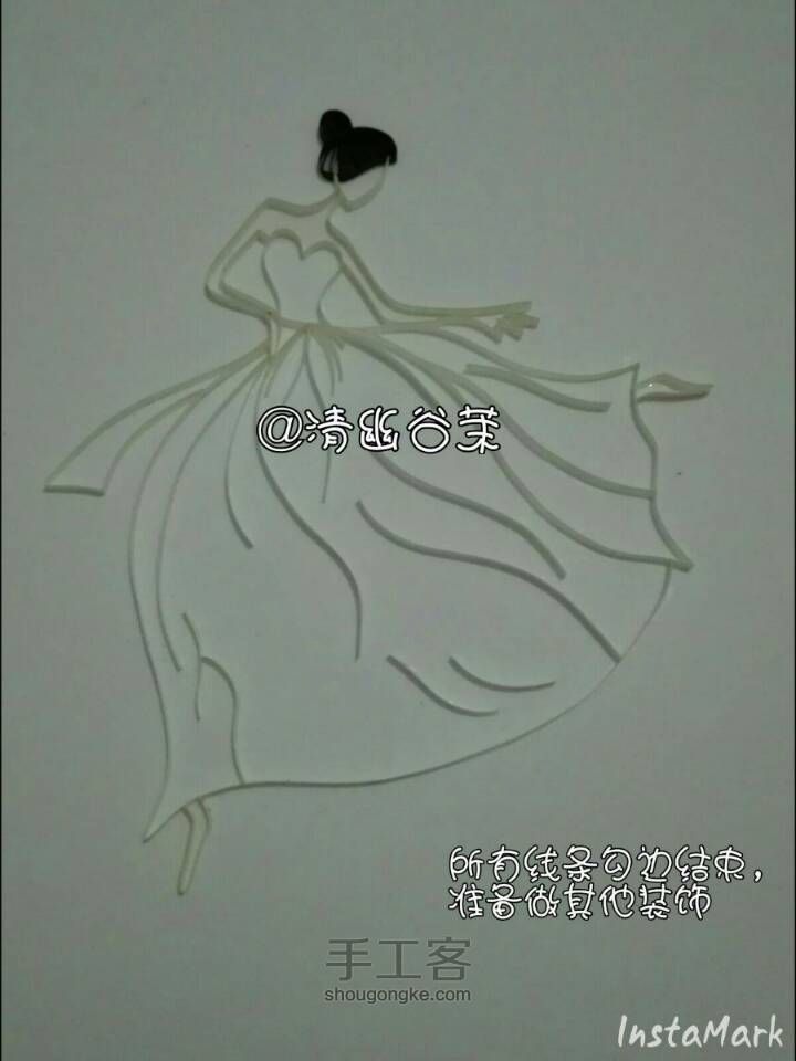 【茉茉】每个女孩都有个婚纱梦（一）～衍纸画 第13步