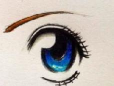 画一个蓝色的眼睛……学学吧