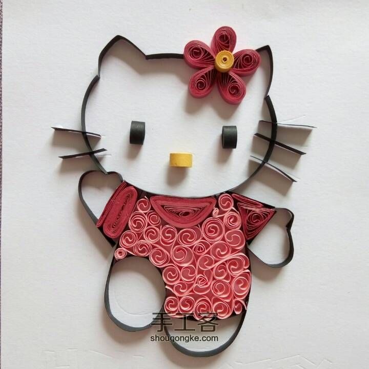 （衍纸）萌妹子—HelloKitty 第9步