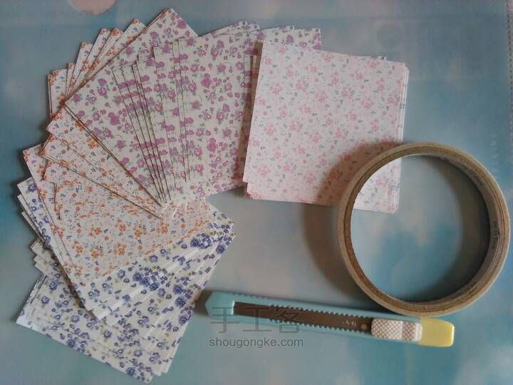 樱花折纸教程 第1步