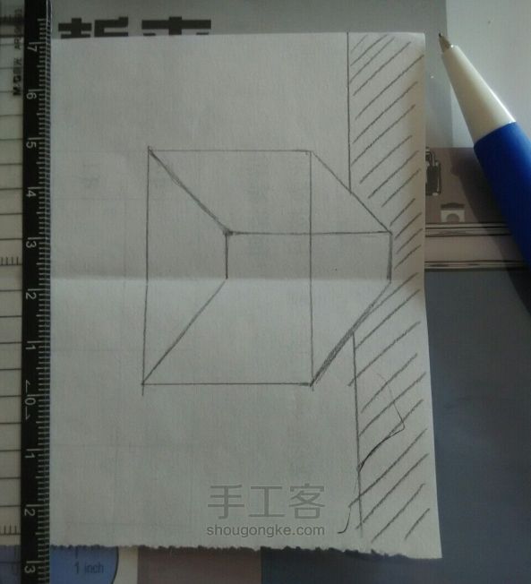 手绘3D立体小桌子，想学请戳进来╭( ･ㅂ･)و ̑̑ 第8步