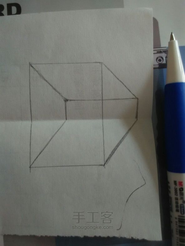 手绘3D立体小桌子，想学请戳进来╭( ･ㅂ･)و ̑̑ 第6步