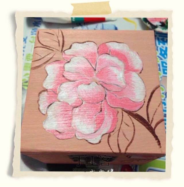 【一木画缘】零基础手绘一个美丽的大花木盒 第5步
