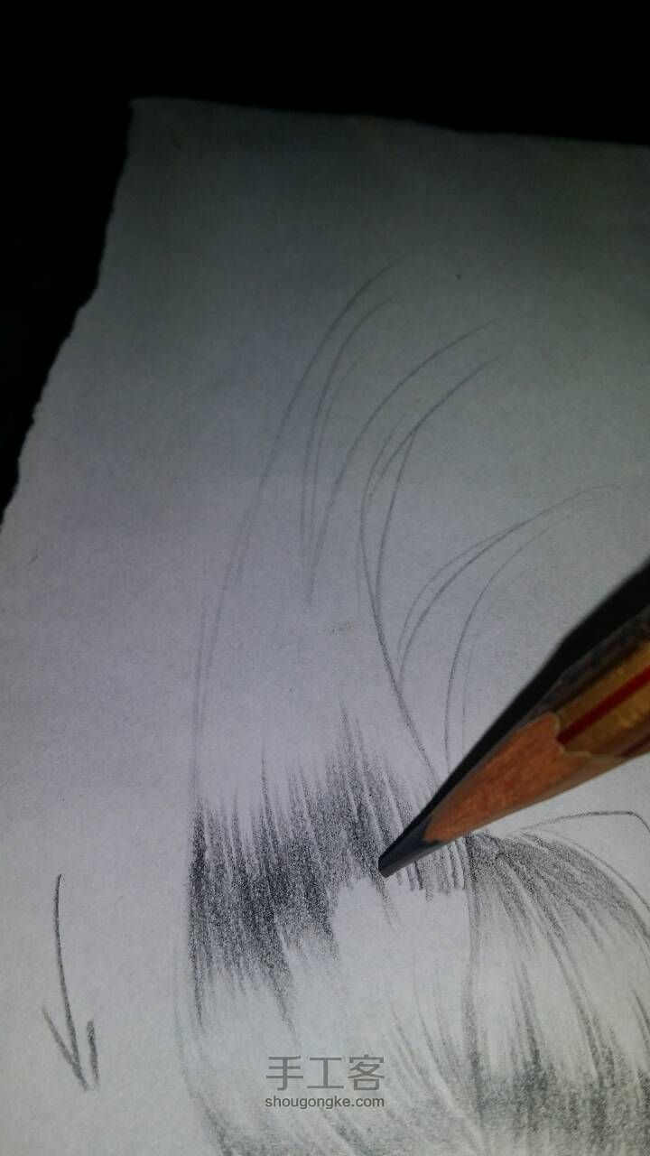 铅笔画——美丽滴秀发（头发的画法～） 第9步
