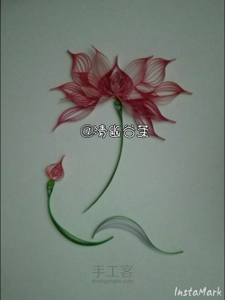 【茉茉】莲花～衍纸画 第23步