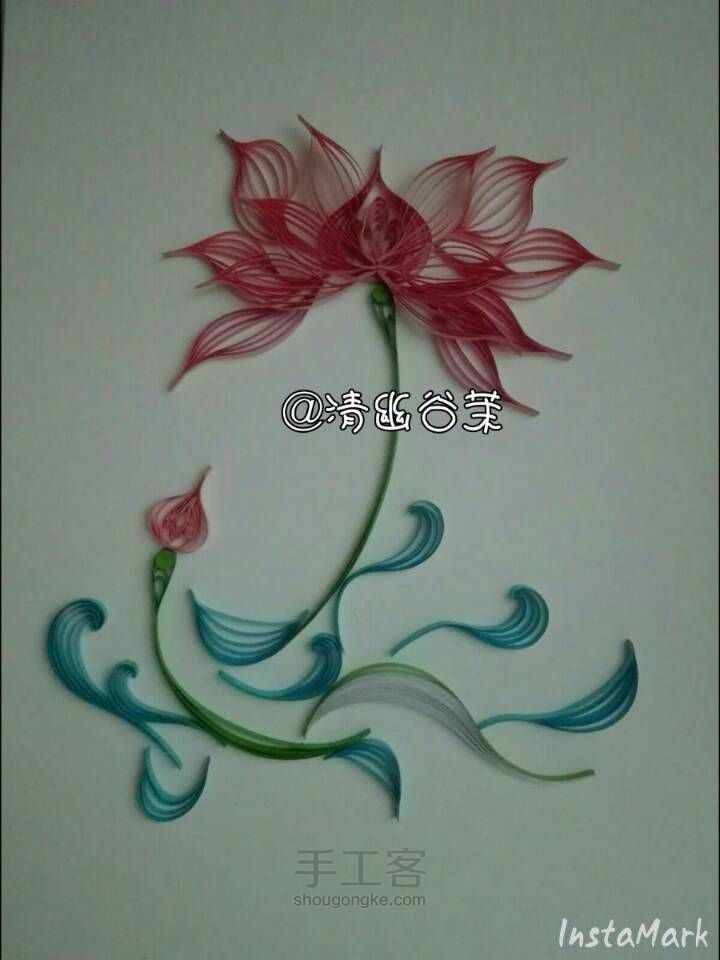 【茉茉】莲花～衍纸画 第24步